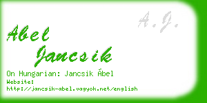 abel jancsik business card